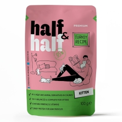 Half&Half Kitten kalkun želees kassi märgtoit 22x100g