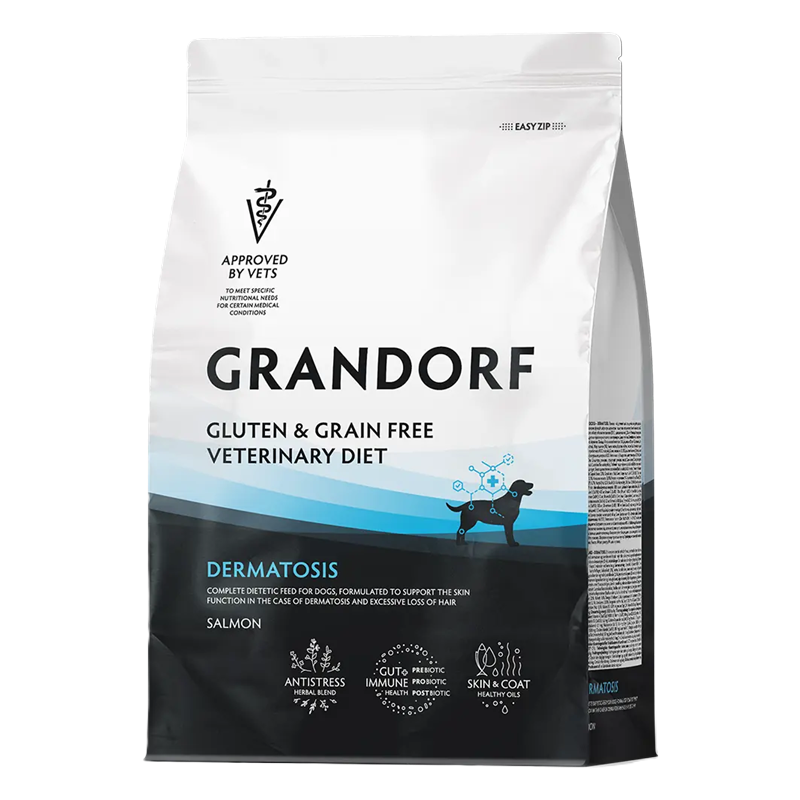 Grandorf Dog Vet Dermatosis Lõhe koeratoit 1kg