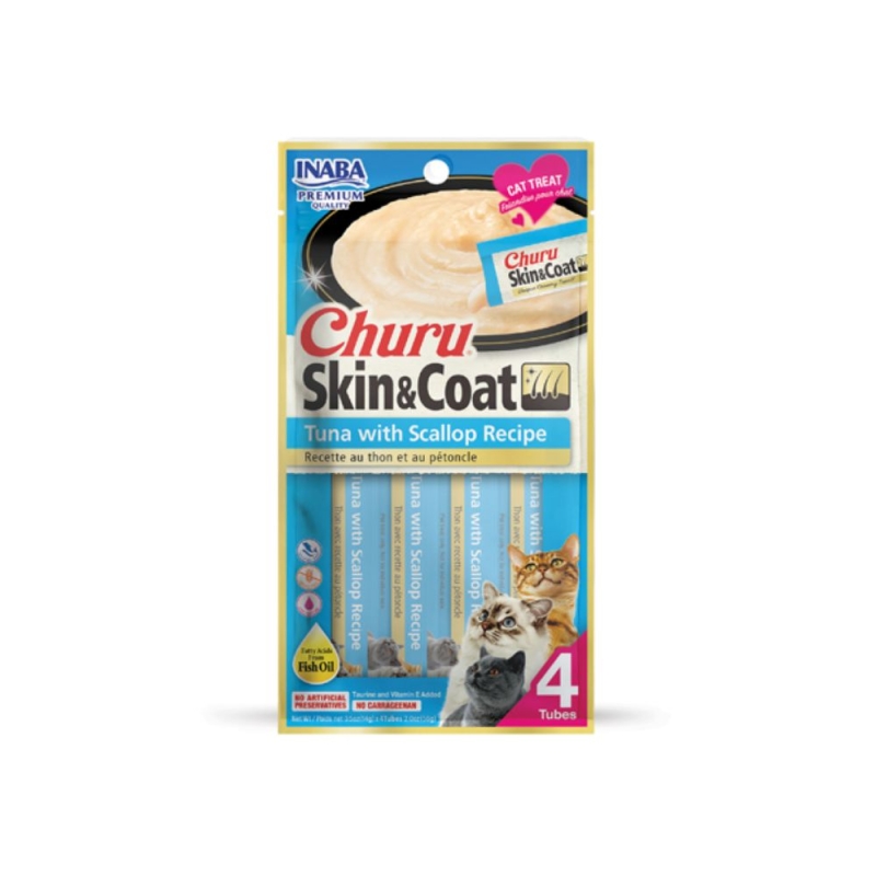 Churu Cat Skin&Coat Tuna&Scallop maius kassile 4x14g
