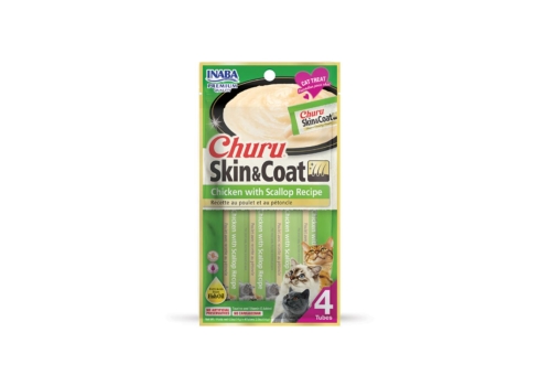 Churu Cat Skin&Coat Chicken&Scallop maius kassile 4x14g
