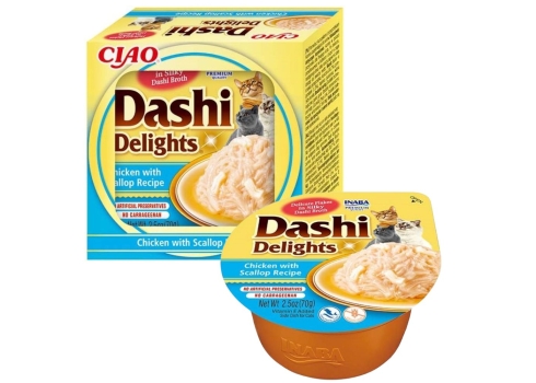 Churu Cat Dashi Delights Chicken&Scallop konserv kassile 70g