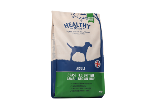 Healthy Paws koeratoit Briti lambaliha & pruun riis 12kg