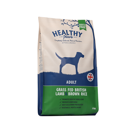 Healthy Paws koeratoit Briti lambaliha & pruun riis 12kg Healthy Paws koeratoit Briti lambaliha & pruun riis 12kg