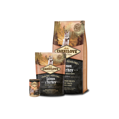 CARNILOVE Salmon & Turkey Large Breed Puppy koeratoit 12kg CARNILOVE Salmon & Turkey Large Breed Puppy koeratoit 12kg