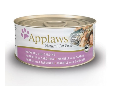 Applaws konserv makrelli ja sardiinidega täiskasvanud kassidele 24x70g