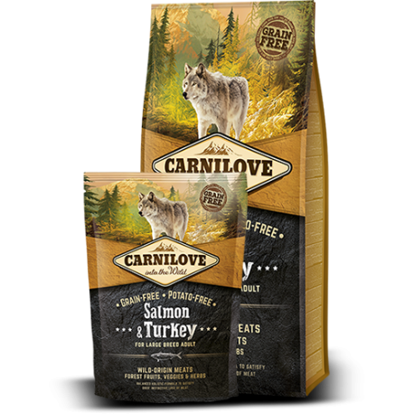 CARNILOVE Salmon & Turkey Large Breed Adult koeratoit 12kg CARNILOVE Salmon & Turkey Large Breed Adult koeratoit 12kg