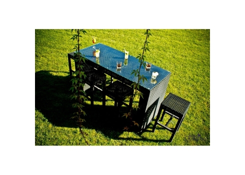 Aiamööbli komplekt Bello Giardino GENIALE tumepruun, 6 tooli + laud