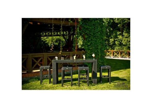 Aiamööbli komplekt Bello Giardino GENIALE tumepruun, 6 tooli + laud