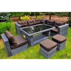 Aiamööbli komplekt Bello Giardino MAESTOSO hall, diivan + laud + jalatoolid