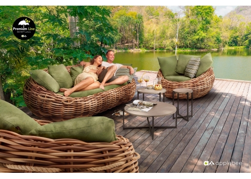 Tugitool Apple Bee COCOON kubu / roheline, 130x130xH76 cm