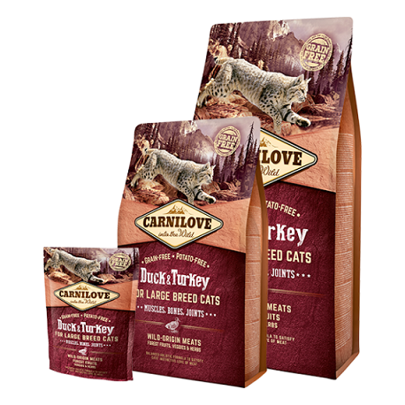 Carnilove Duck & Turkey Large Breed kassitoit 6kg Carnilove Duck & Turkey Large Breed kassitoit 6kg