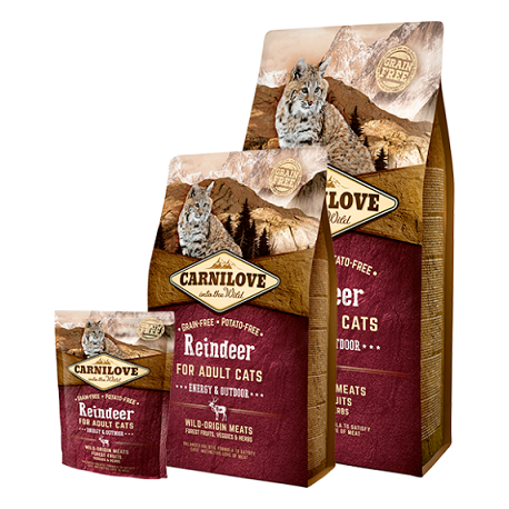 Carnilove Reindeer Energy & Outdoor kassitoit 2kg Carnilove Reindeer Energy & Outdoor kassitoit 2kg