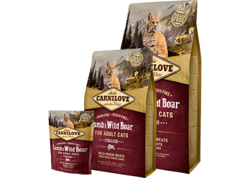 Carnilove Lamb & Wild Boar Sterilised kassitoit 2kg