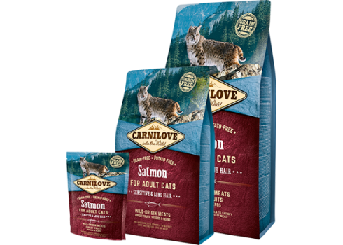 Carnilove Salmon Sensitive & Long Hair kassitoit 2kg
