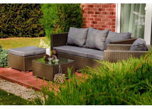 Aiamööbli komplekt Bello Giardino AMARO hall, diivan + laud