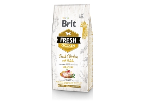 Brit FRESH koeratoit Chicken & Potato for Adult 2,5kg