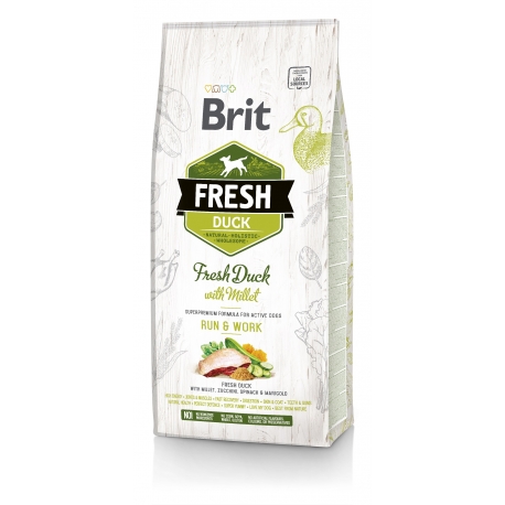 Brit FRESH koeratoit Duck & Millet for Active Run & Work 2,5kg Brit FRESH koeratoit Duck & Millet for Active Run & Work 2,5kg
