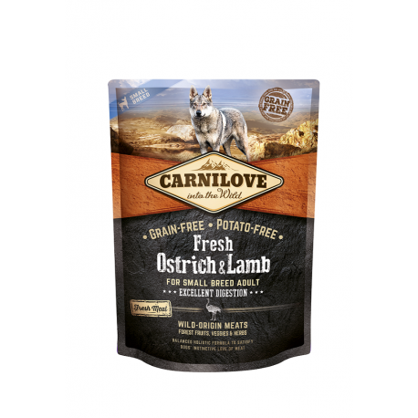CARNILOVE Fresh Ostrich&Lamb for small breed teraviljavaba koeratoit 6kg CARNILOVE Fresh Ostrich&Lamb for small breed teraviljavaba koeratoit 6kg