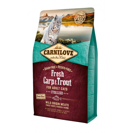 Carnilove FRESH Carp & Trout for Adult Cats - Sterilised 2kg Carnilove FRESH Carp & Trout for Adult Cats - Sterilised 2kg