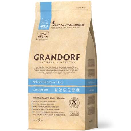 Grandorf Cat - Valge kala ja bataat 2kg - Adult kassitoit