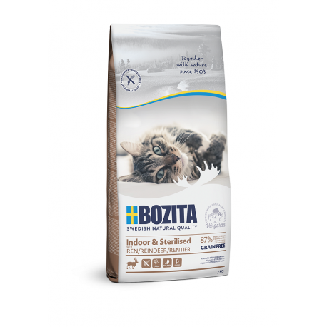 Bozita Indoor & Sterilised Grain Free Reindeer kassitoit 2kg Bozita Indoor & Sterilised Grain Free Reindeer kassitoit 2kg