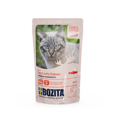 BOZITA LÕHE TÜKID KASTMES kassi täissööt 12x85g BOZITA LÕHE TÜKID KASTMES kassi täissööt 12x85g
