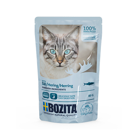 BOZITA HEERINGA TÜKID KASTMES kassi täissööt 12x85g BOZITA HEERINGA TÜKID KASTMES kassi täissööt 12x85g