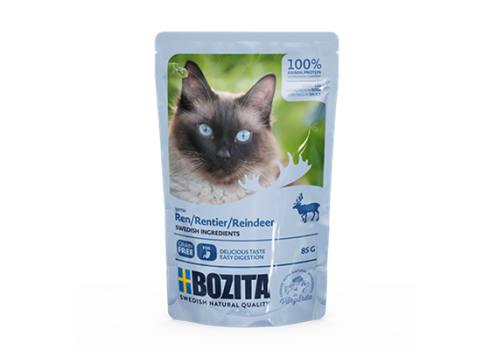 Bozita Chunks in sauce with Reindeer kassi täissööt 12x85g