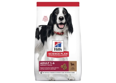 HILLS KOERA TÄISSÖÖT KESK.TÕUG LAMMAS/RIIS 14KG