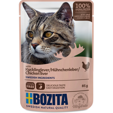 BOZITA KANA- JA MAKSA TÜKID ŽELEES kassi täissööt 12x85g BOZITA KANA- JA MAKSA TÜKID ŽELEES kassi täissööt 12x85g