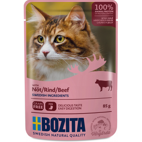 BOZITA VEISELIHA TÜKID ŽELEES kassi täissööt 12x85g BOZITA VEISELIHA TÜKID ŽELEES kassi täissööt 12x85g