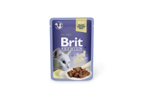 Brit Premium Cat Delicate Fillets in Jelly with Beef märgtoit kassidele 24x85g