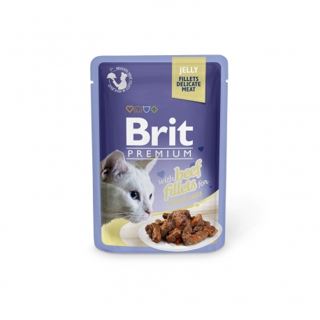 Brit Premium Cat Delicate Fillets in Jelly with Beef märgtoit kassidele 24x85g Brit Premium Cat Delicate Fillets in Jelly with Beef märgtoit kassidele 24x85g