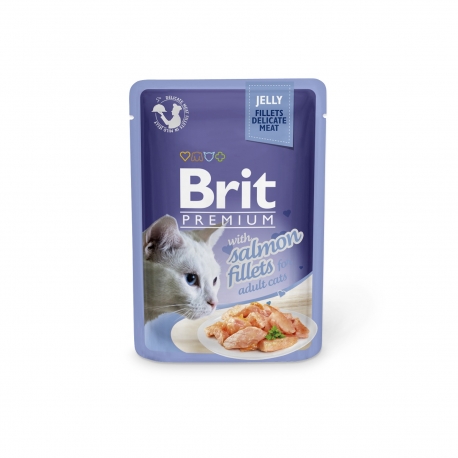 Brit Premium Salmon Fillets in Jelly märgtoit kassidele 24x85g Brit Premium Salmon Fillets in Jelly märgtoit kassidele 24x85g