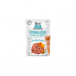 Brit Care Fillets in Gravy Healty Rabbit märgtoit steriliseeritud kassidele 24x85g