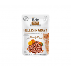 Brit Care Fillets in Gravy Hearty Duck märgtoit kassidele 24x85g