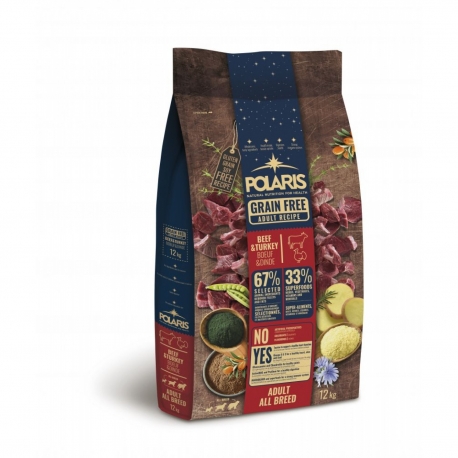 Polaris grainfree adult beef&turkey koeratoit 12kg Polaris grainfree adult beef&turkey koeratoit 12kg