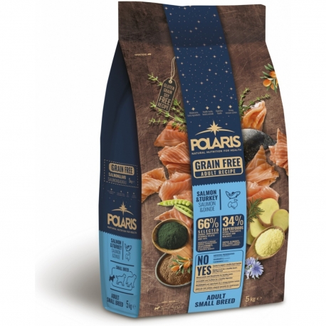 Polaris grainfree salmon&turkey adult small breeds koeratoit 5kg Polaris grainfree salmon&turkey adult small breeds koeratoit 5kg